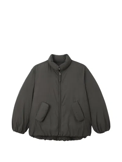 Low Classic Padded High-neck Jacket In Grey