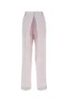 Low Classic Pleat-detail Cotton Tailored Trousers In Purple
