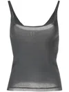 Low Classic Perforated Knit Tank Top In Grey