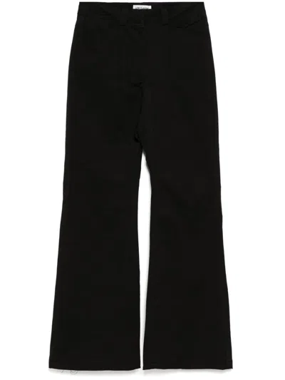Low Classic Pin Tuck Bootcut Pants In Black