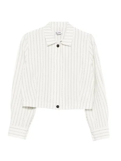 Low Classic Pinched Shirt Jacket Woman Stripe In Neutral