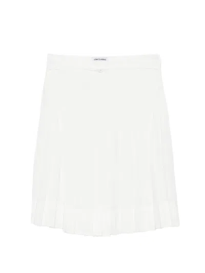Low Classic Plated Midi Skirt Woman White In Neutral