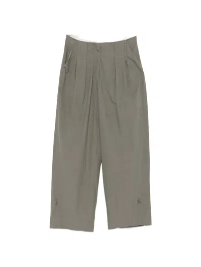 Low Classic Pleated Button-cuff Trousers In Animal Print
