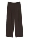 Low Classic Pleated-front Trousers In Brown