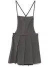 Low Classic Pleated Mini Dress In Grey