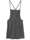 Low Classic Pleated Mini Dress In Grey