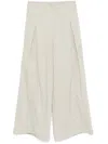 Low Classic Pleated Palazzo Pants In Green