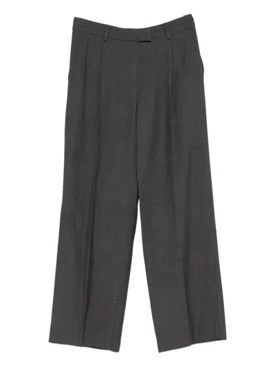 Low Classic Pleated Tailored Trousers In Gray