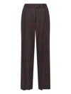 Low Classic Tailored Trousers With Pockets And Loops In Brown