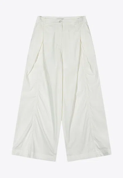 Low Classic Pleated Wide-leg Pants