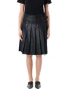 Low Classic Pleated Zipper Skirt With Adjustable Straps In Black