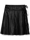 Low Classic Pleated Zipper Skirt With Adjustable Straps In Black