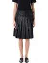 Low Classic Pleated Zipper Skirt With Adjustable Straps In Black