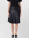 Low Classic Pleated Zipper Skirt With Adjustable Straps In Black