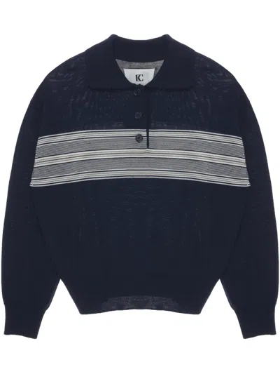 Low Classic Polo Collar Jumper In 蓝色