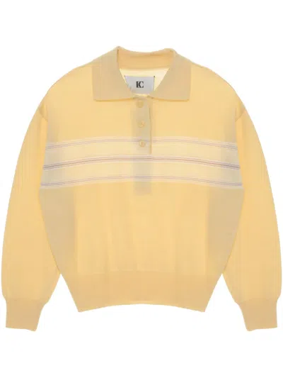 Low Classic Polo-collar Jumper In 黄色