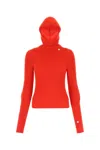 Low Classic Ribbed-knit Jumper And Balaclava Set In Red