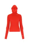 Low Classic Ribbed-knit Jumper And Balaclava Set In Red