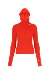 Low Classic Ribbed-knit Jumper And Balaclava Set In Red