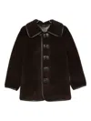 Low Classic Reversible Button-detailed Teddy Jacket In Brown