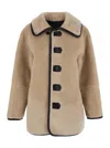 Low Classic Reversible Shearling Wool Jacket In Brown