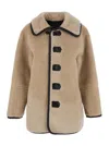 Low Classic Reversible Shearling Wool Jacket In Brown