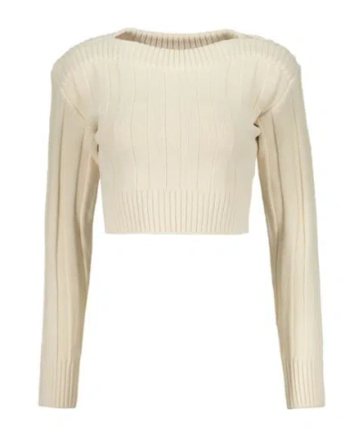 Low Classic Ribbed Cropped Knitted Sweater In Multi