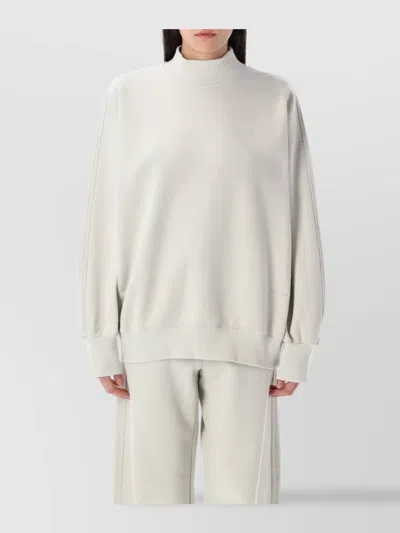 LOW CLASSIC RIBBED MOCK NECK FLEECE TOP