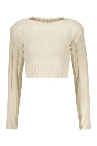 Low Classic Ribbed Sweater In White