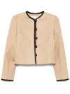 Low Classic Round Neck Short Jacket In Neutrals