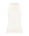 Low Classic Embroidered-logo Sleeveless Top In White
