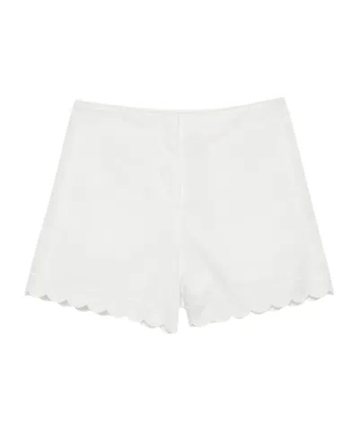Low Classic Scalloped Shorts In White