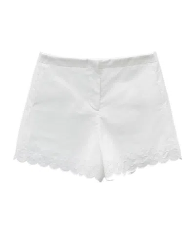 Low Classic Scalloped Shorts In White
