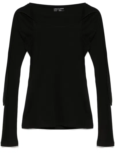 Low Classic Scarf Jersey Top In Black