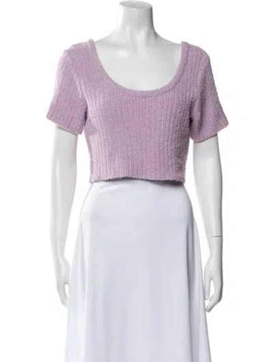 Pre-owned Low Classic Scoop Neck Short Sleeve Crop Top In Purple