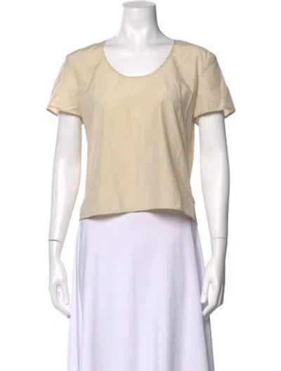 Pre-owned Low Classic Scoop Neck Short Sleeve Top W/ Tags In Neutrals