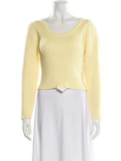 Pre-owned Low Classic Scoop Neck Sweater In Yellow
