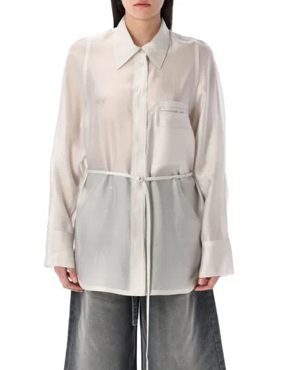 Low Classic See-through Back Strap Shirt With Point Collar In Grey
