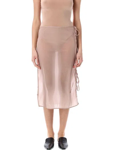 LOW CLASSIC LOW CLASSIC SEE-THROUGHT BUTTON LOOP MIDI SKIRT