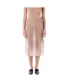 Low Classic Midi Skirt Button Loop In Nude