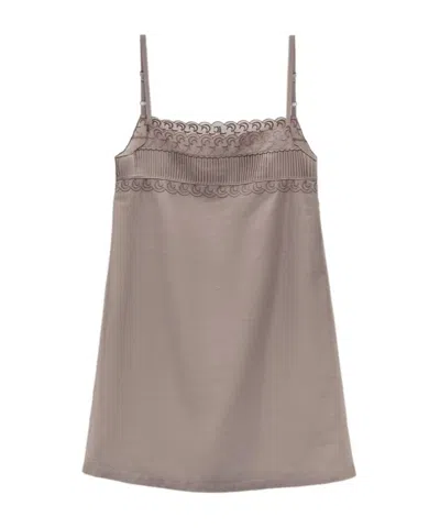 Low Classic See-through Lace Mini Dress In Animal Print
