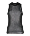 Low Classic Semi-sheer Sleeveless Top In Black
