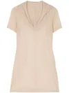Low Classic Sheer Hooded Top In Neutrals