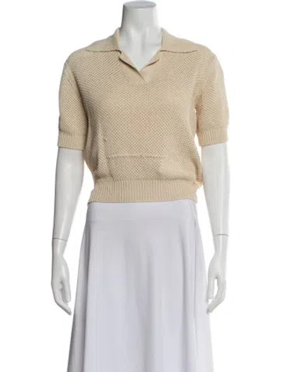 Pre-owned Low Classic Short Sleeve Polo In Neutral