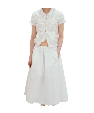 Low Classic Short-sleeved Pleated Shirt In White
