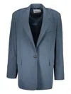 Low Classic Single-breasted Blazer In Blue