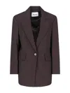 Low Classic Tailored Blazer With Notch Lapel And Pockets In Brown