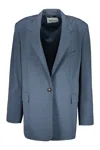 Low Classic Single-breasted Blazer In Gray