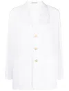 Low Classic Single-breasted Button Blazer In White