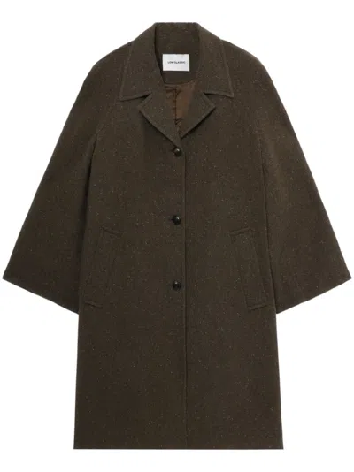 Low Classic Single-breasted Coat In 绿色